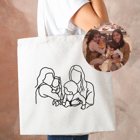 Tote bag met lijntekening