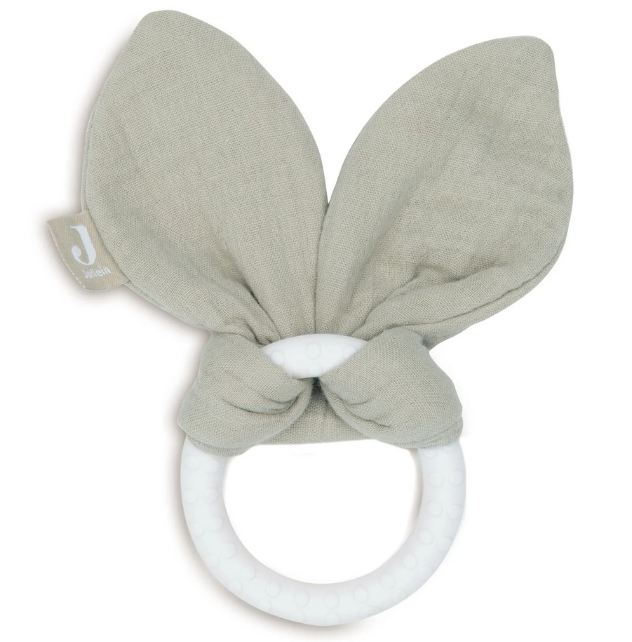 Bijtring konijn met naam geborduurd - Jollein