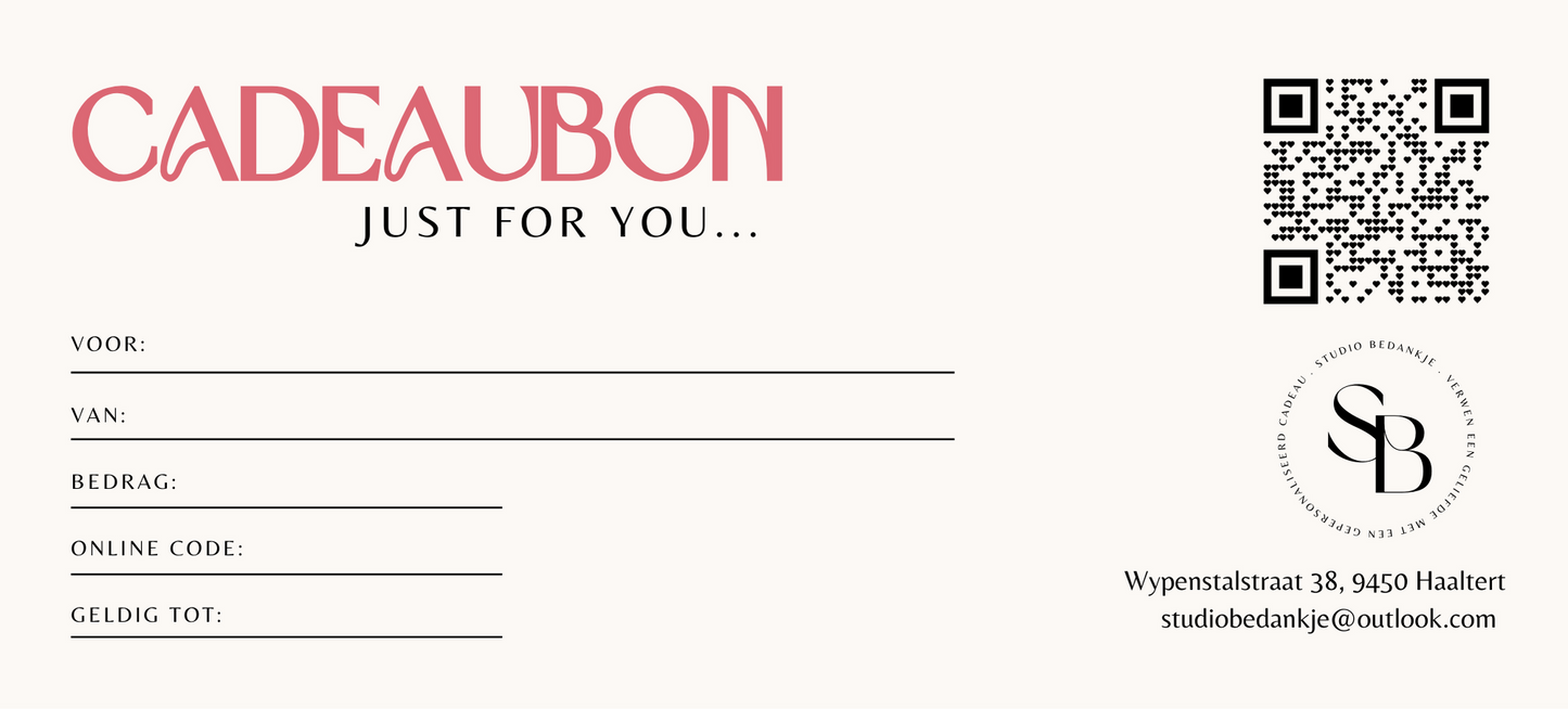 Studio Bedankje cadeaubon! (digitaal per mail)
