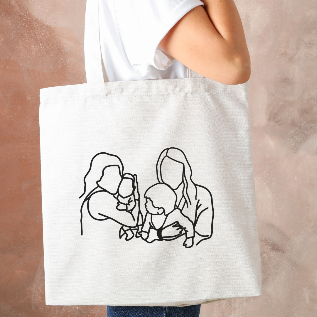 Tote bag met lijntekening