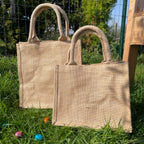 Paasmandje Jute met naam - Klein