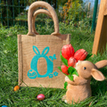Paasmandje Jute met naam - Groot