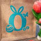 Paasmandje Jute met naam - Groot