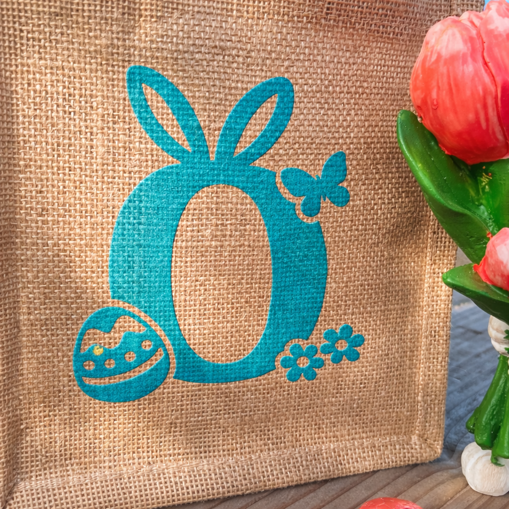 Paasmandje Jute met naam - Groot