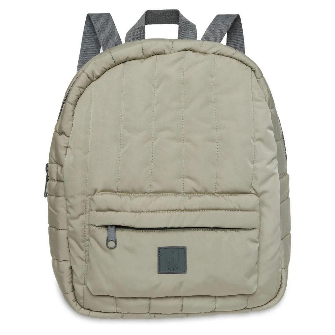 Groene kinderrugzak puffed met geborduurd naam – back-to-school cadeau kind – Studio Bedankje