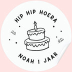 Traktatie sticker Taart | met naam | 10 stuks