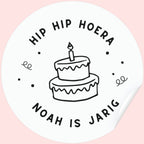 Traktatie sticker Taart | met naam | 10 stuks