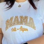 MAMA t-shirt met glitter vinyl en namen